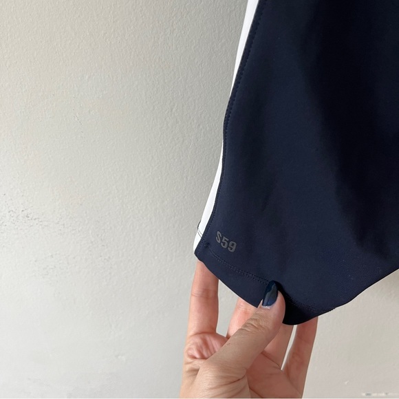 Splits59 Dream High-Waisted Techflex Indigo/Off White Bike Shorts New Small - Picture 6 of 7